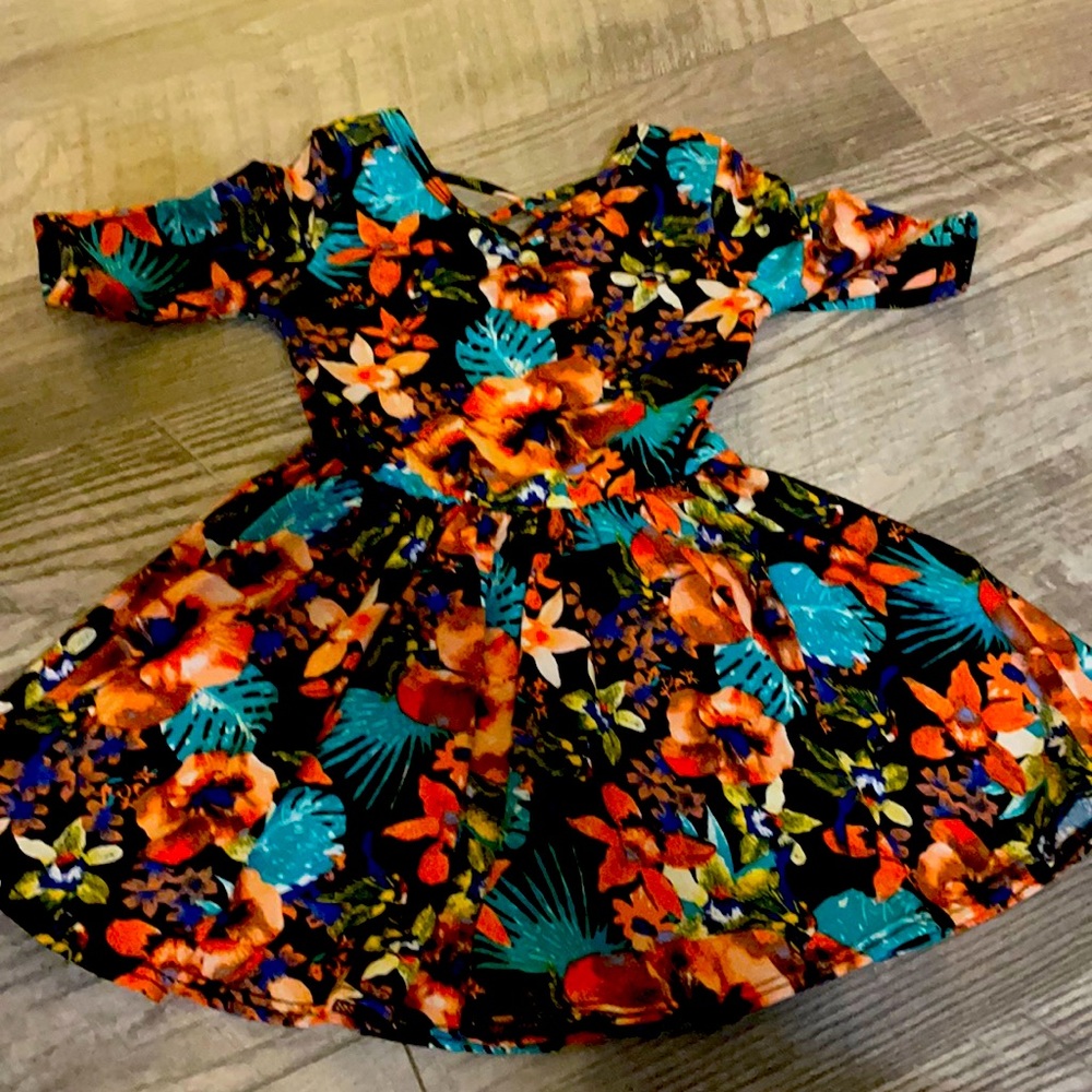 Dot dot smile ballerina dress. Floral. Barely worn. Size 12/24.